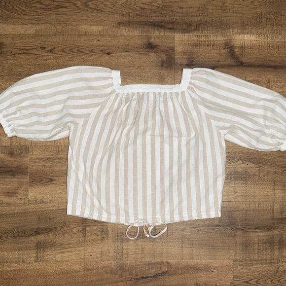 KALLIGRAPHIE Striped Top in Beige and White - Picture 5 of 6
